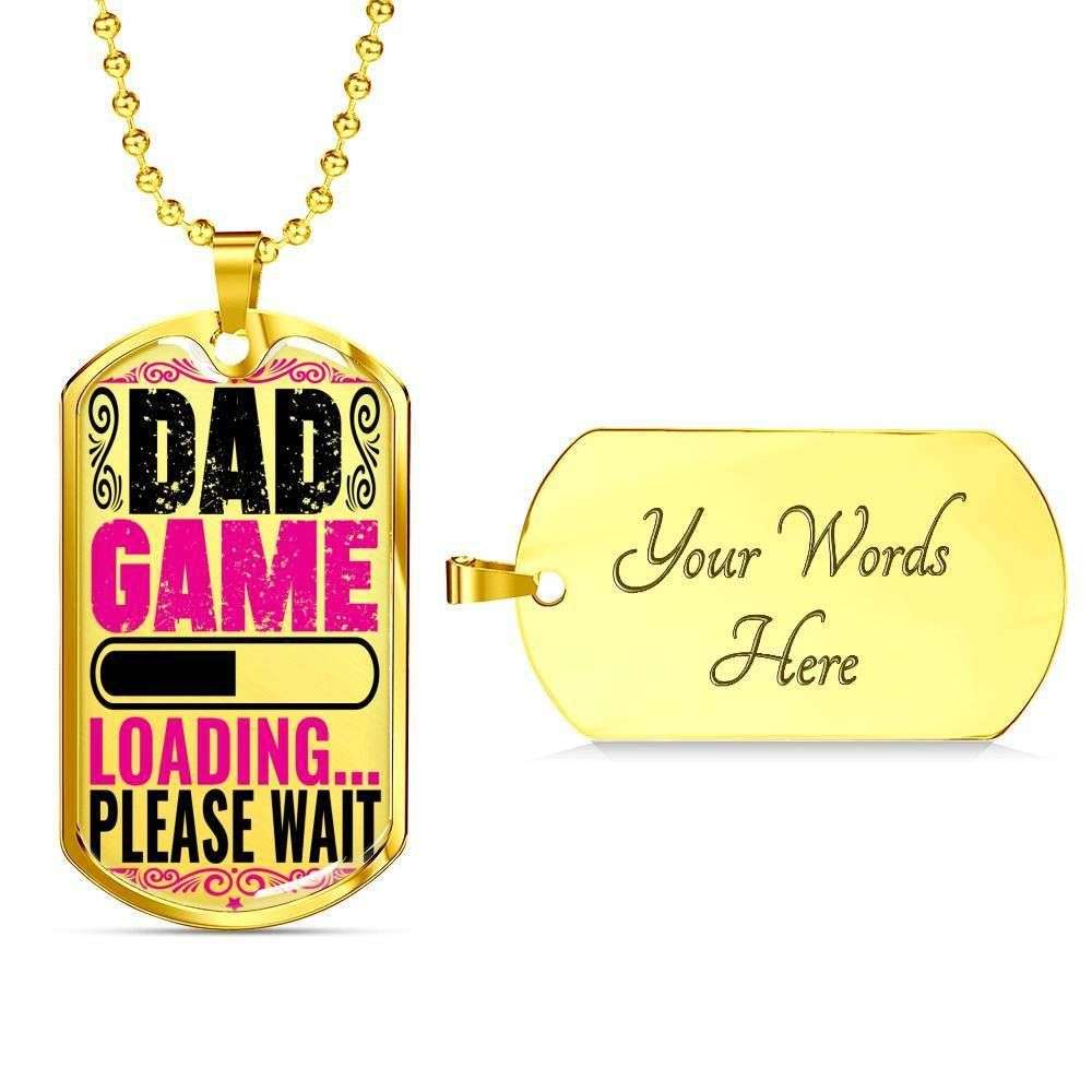 Dad Dog Tag, Custom Picture Father’S Day Gift Dad Game Loading Please Wait Dog Tag Military Chain Necklace For Dad Dog Tag Father's Day Rakva