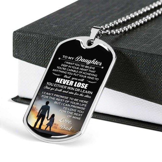 Dad Dog Tag, Custom Picture Father’S Day Gift Dad Gift For Daughter Engraved Dog Tag Military Chain Necklace You’Ll Never Lose Dog Tag Father's Day Rakva