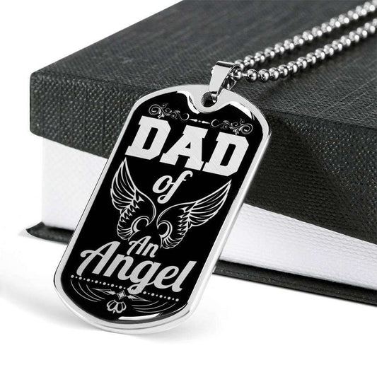 Dad Dog Tag, Custom Picture Father’S Day Gift Dad Of An Angel Dog Tag Military Chain Necklace Gift For Dad Dog Tag Father's Day Rakva