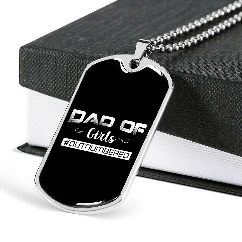 Dad Dog Tag, Custom Picture Father’S Day Gift Dad Of Girls Dog Tag Military Chain Necklace Gift For Dad Dog Tag Father's Day Rakva