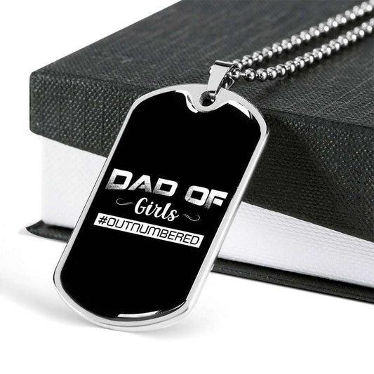 Dad Dog Tag, Custom Picture Father’S Day Gift Dad Of Girls Dog Tag Military Chain Necklace Gift For Dad Dog Tag Father's Day Rakva