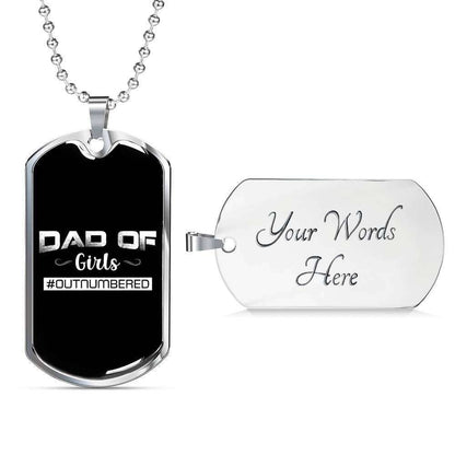 Dad Dog Tag, Custom Picture Father’S Day Gift Dad Of Girls Dog Tag Military Chain Necklace Gift For Dad Dog Tag Father's Day Rakva