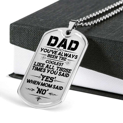Dad Dog Tag, Custom Picture Father’S Day Gift Dad You’Ve Always Been The Coolest Dog Tag Military Chain Necklace Dog Tag Father's Day Rakva