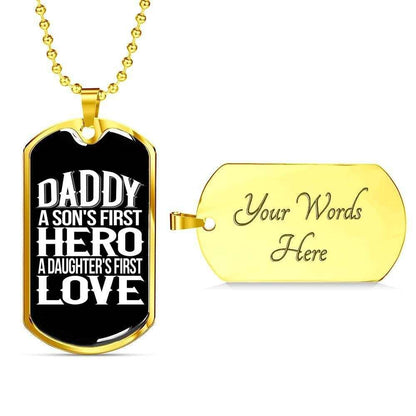 Dad Dog Tag, Custom Picture Father’S Day Gift Daddy First Hero Dog Tag Military Chain Necklace Dog Tag Father's Day Rakva
