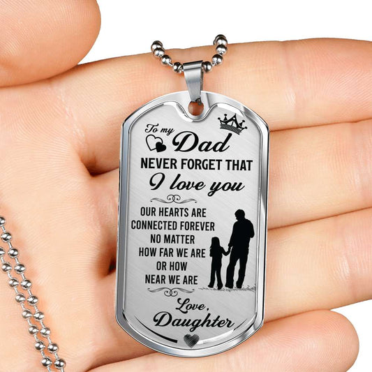 Dad Dog Tag, Custom Picture Father’S Day Gift Dog Tag Military Chain Necklace Daughter To Dad: Never Forget That I Love You Dog Tag Father's Day Rakva