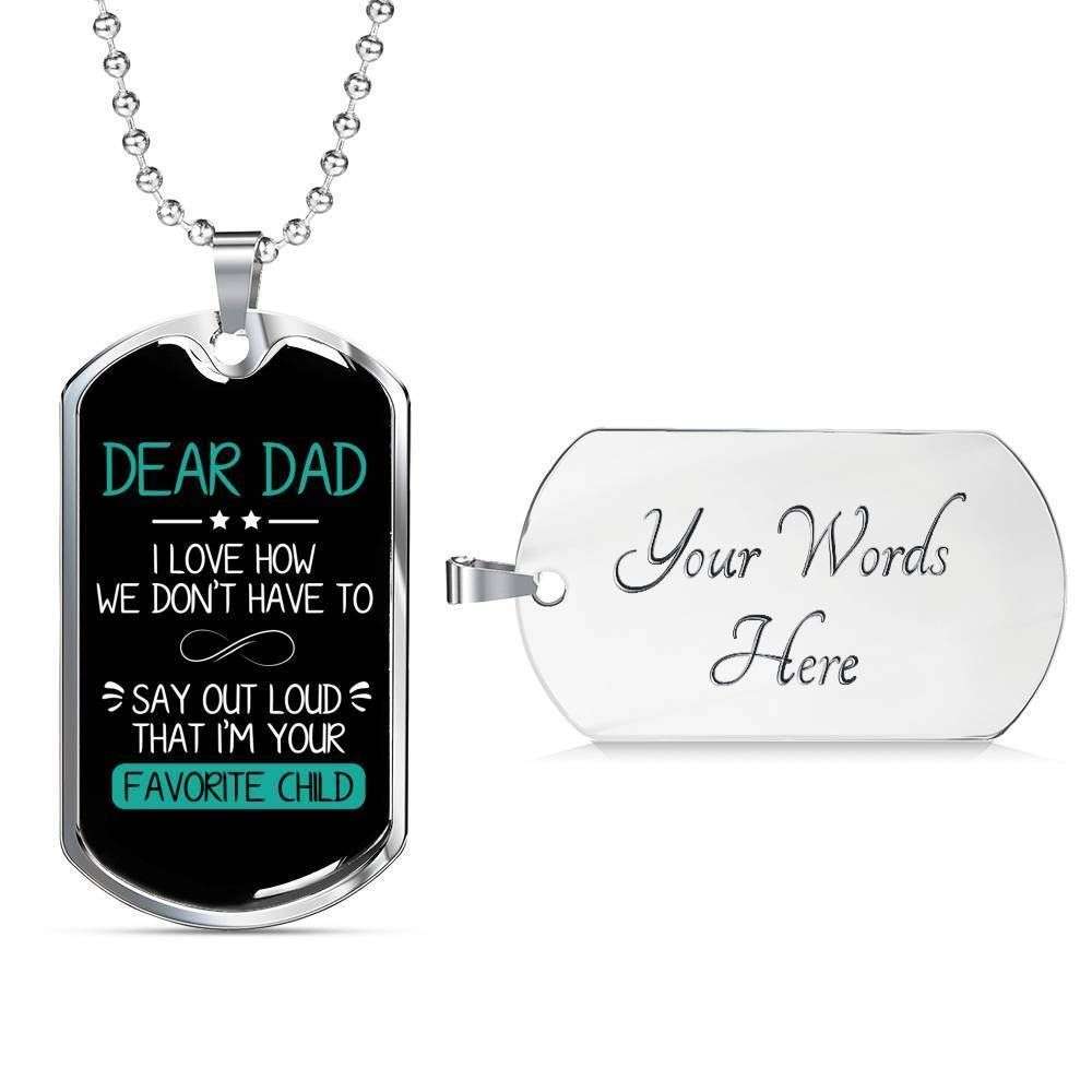 Dad Dog Tag Custom Picture Father’S Day Gift, Dog Tag Military Chain Necklace For Dad I Love You Dog Tag Father's Day Rakva