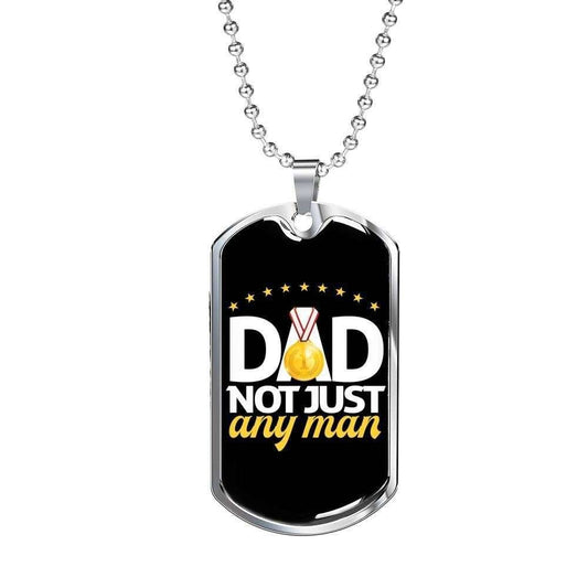 Dad Dog Tag Custom Picture Father’S Day Gift, Dog Tag Military Chain Necklace Gift For Dad Not Just Always A Man Dog Tag Father's Day Rakva