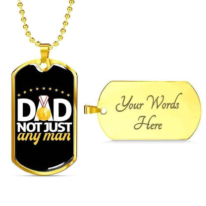 Dad Dog Tag Custom Picture Father’S Day Gift, Dog Tag Military Chain Necklace Gift For Dad Not Just Always A Man Dog Tag Father's Day Rakva