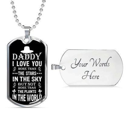 Dad Dog Tag Custom Picture Father’S Day Gift, Dog Tag Military Chain Necklace Gift For Daddy Love You More Than The Stars In The Sky Father's Day Rakva