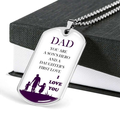 Dad Dog Tag, Custom Picture Father’S Day Gift Dog Tag Military Chain Necklace I Love You Gift For Dad Dog Tag Father's Day Rakva