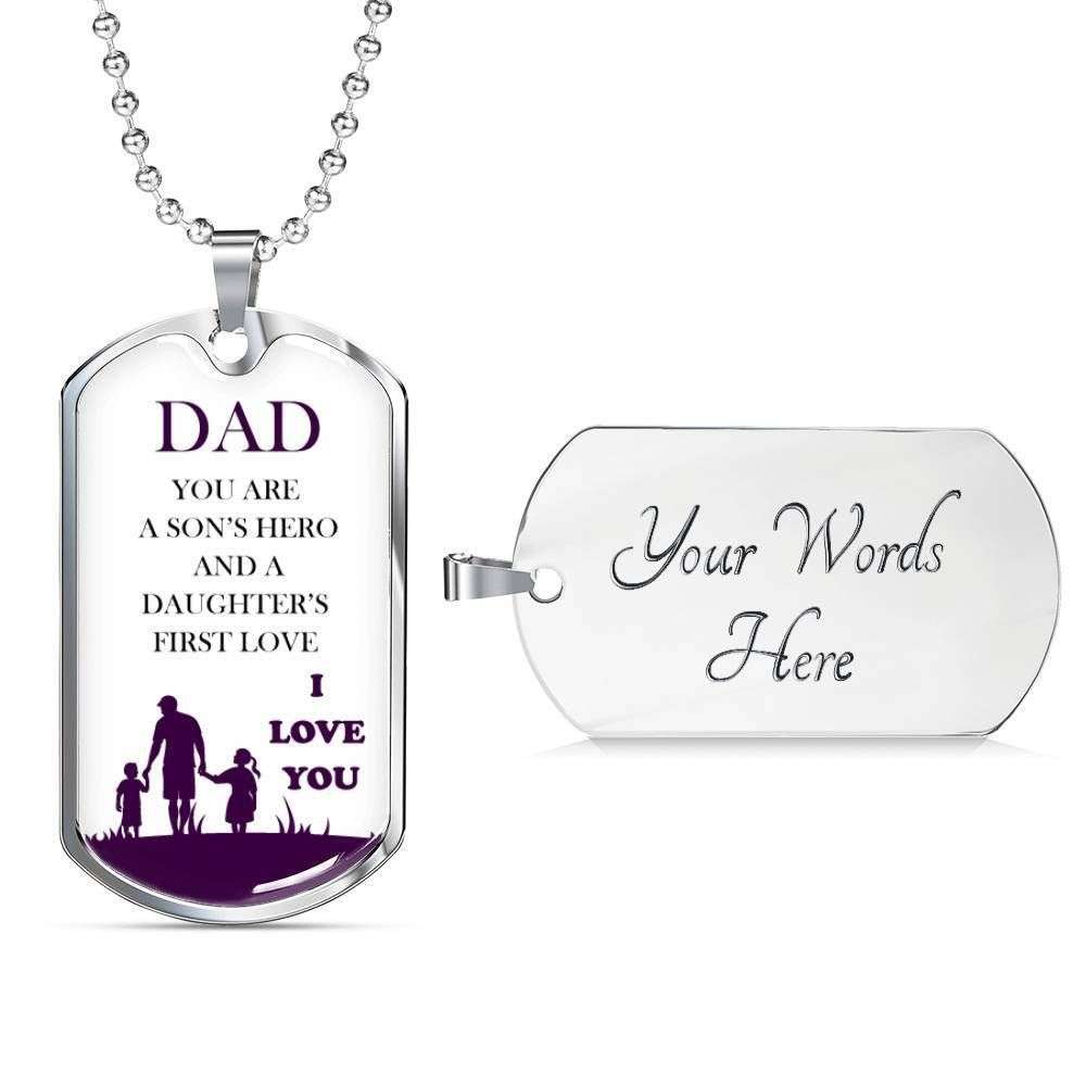 Dad Dog Tag, Custom Picture Father’S Day Gift Dog Tag Military Chain Necklace I Love You Gift For Dad Dog Tag Father's Day Rakva