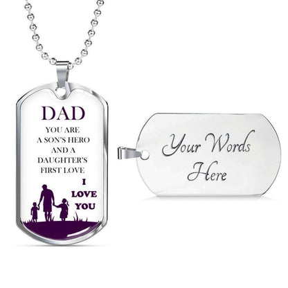 Dad Dog Tag, Custom Picture Father’S Day Gift Dog Tag Military Chain Necklace I Love You Gift For Dad Dog Tag Father's Day Rakva