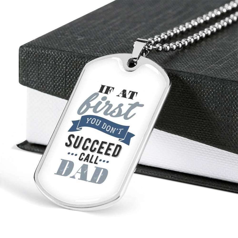 Dad Dog Tag Custom Picture Father’S Day Gift, Don’T Succeed Call Dad Dog Tag Military Chain Necklace Gift For Dad Dog Tag Father's Day Rakva