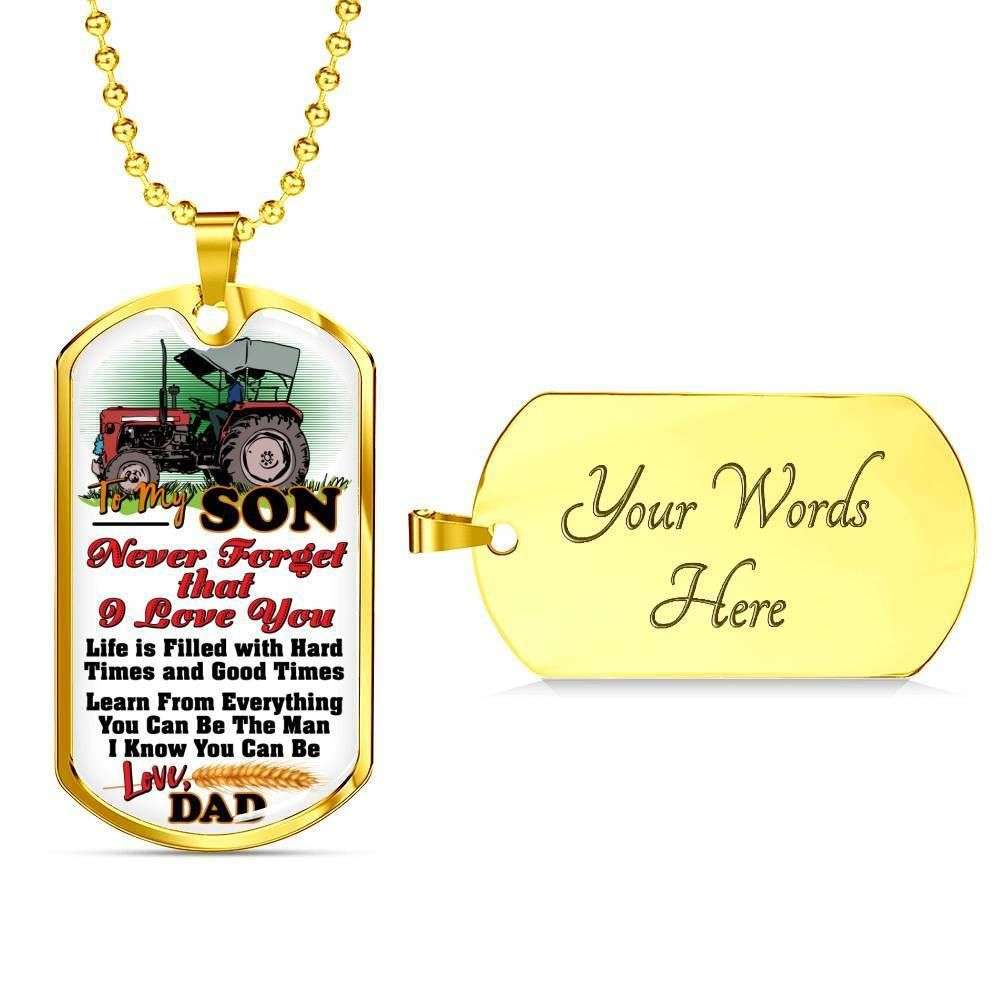 Dad Dog Tag, Custom Picture Father’S Day Gift Farmer Dad Gift For Son Dog Tag Military Chain Necklace Dog Tag Father's Day Rakva