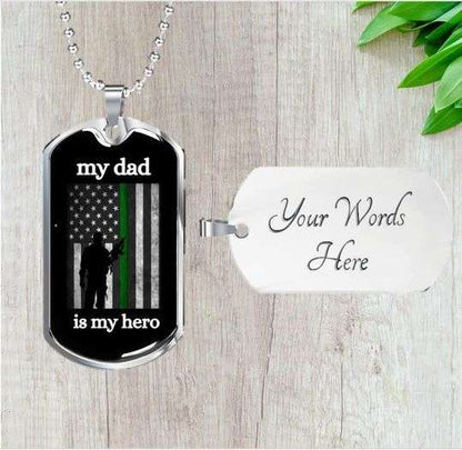 Dad Dog Tag Custom Picture Father’S Day, Gift For Dad Army Dog Tag Necklace Father's Day Rakva