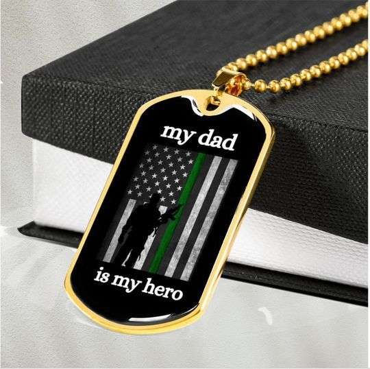 Dad Dog Tag Custom Picture Father’S Day, Gift For Dad Army Dog Tag Necklace Father's Day Rakva