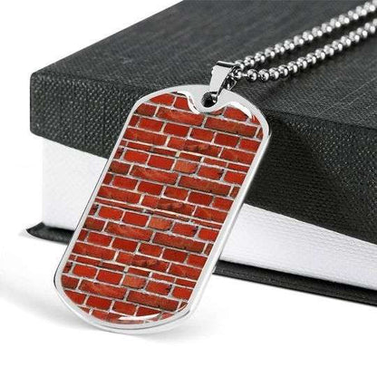 Dad Dog Tag Custom Picture Father’S Day, Gift For Dad Bricklayer Dog Tag Necklace With Military Ball Chain Father's Day Rakva