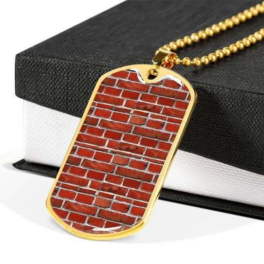 Dad Dog Tag Custom Picture Father’S Day, Gift For Dad Bricklayer Dog Tag Necklace With Military Ball Chain Father's Day Rakva