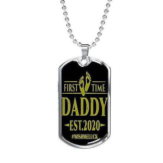 Dad Dog Tag Custom Picture Father’S Day, Gift For Dad First Time Daddy Dog Tag Necklace Gifts Father's Day Rakva