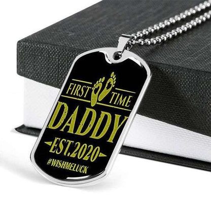 Dad Dog Tag Custom Picture Father’S Day, Gift For Dad First Time Daddy Dog Tag Necklace Gifts Father's Day Rakva