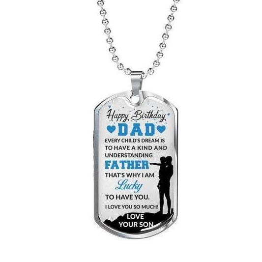 Dad Dog Tag Custom Picture Father’S Day, Gift For Dad I Am Lucky To Have You Dog Tag Necklace Father's Day Rakva