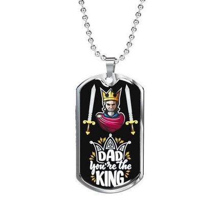 Dad Dog Tag Custom Picture Father’S Day, Gift For Daddy You’Re The King Dog Tag Necklace Father's Day Rakva