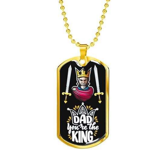 Dad Dog Tag Custom Picture Father’S Day, Gift For Daddy You’Re The King Dog Tag Necklace Father's Day Rakva