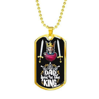 Dad Dog Tag Custom Picture Father’S Day, Gift For Daddy You’Re The King Dog Tag Necklace Father's Day Rakva