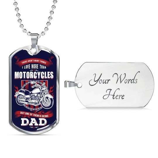 Dad Dog Tag Custom Picture Father’S Day, Gift For Motorcycles Dad I Love You To Dad Necklace Father's Day Rakva