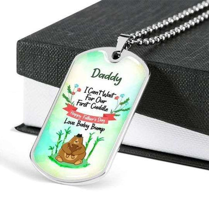 Dad Dog Tag Custom Picture Father’S Day, Gift For Our First Cuddle Dog Tag Necklace Gift For Dad Father's Day Rakva