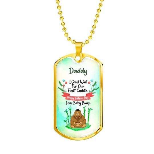 Dad Dog Tag Custom Picture Father’S Day, Gift For Our First Cuddle Dog Tag Necklace Gift For Dad Father's Day Rakva