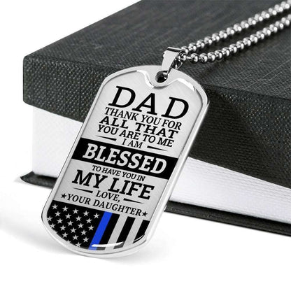 Dad Dog Tag Custom Picture Father’S Day Gift, Gift For Dad Dog Tag Military Chain Necklace Thank You For All Dog Tag Father's Day Rakva