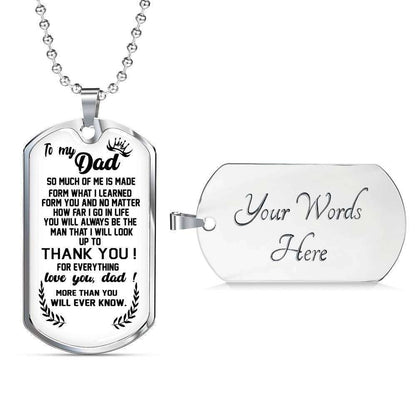Dad Dog Tag Custom Picture Father’S Day Gift, Give You A Special Thanks Dog Tag Military Chain Necklace For Daddy Dog Tag Father's Day Rakva