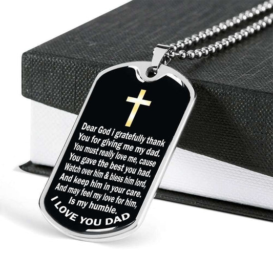 Dad Dog Tag Custom Picture Father’S Day Gift, God For Giving Me My Dad Dog Tag Military Chain Necklace For Dad Dog Tag Father's Day Rakva