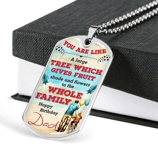 Dad Dog Tag Custom Picture Father’S Day Gift, Happy Birthday Dad Dog Tag Military Chain Necklace For Dad Dog Tag-2 Father's Day Rakva