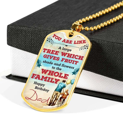 Dad Dog Tag Custom Picture Father’S Day Gift, Happy Birthday Dad Dog Tag Military Chain Necklace For Dad Dog Tag-2 Father's Day Rakva