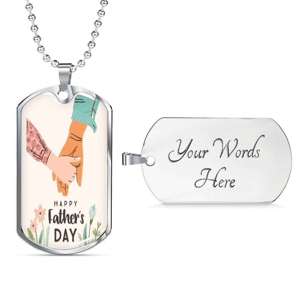 Dad Dog Tag Custom Picture Father’S Day Gift, Happy Father’S Day Dog Tag Military Chain Necklace For Dad Dog Tag-2 Father's Day Rakva