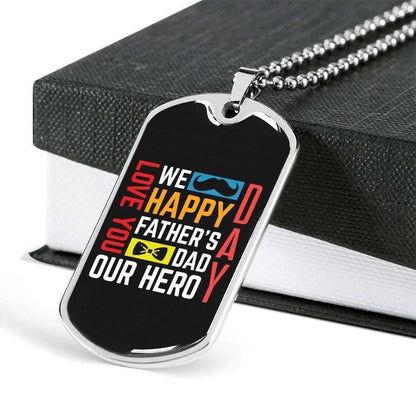 Dad Dog Tag Custom Picture Father’S Day Gift, Happy Father’S Day Dog Tag Military Chain Necklace Gift For Dad Dog Tag Father's Day Rakva