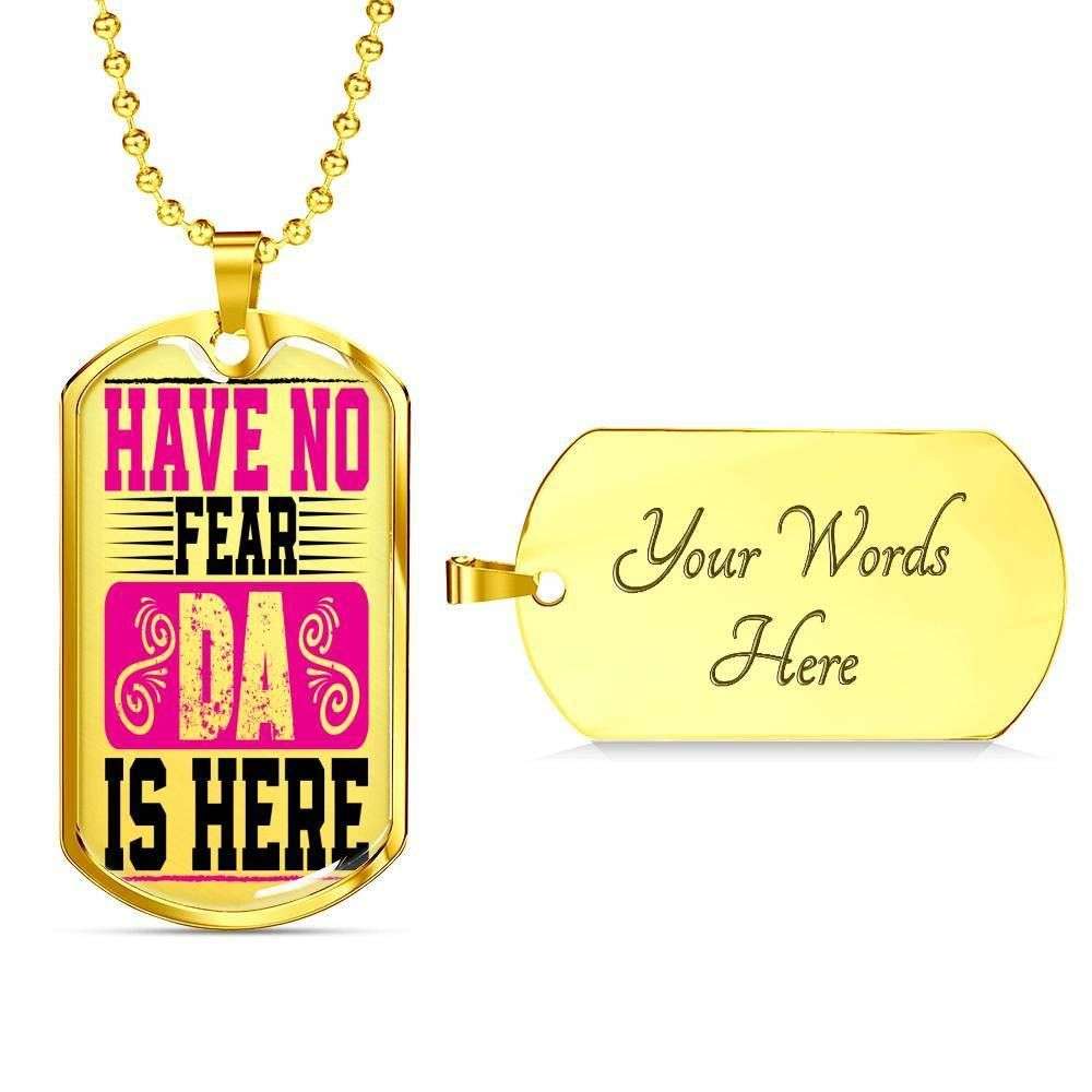 Dad Dog Tag, Custom Picture Father’S Day Gift Have No Fear Da Is Here Dog Tag Military Chain Necklace Giving Friends Dog Tag Father's Day Rakva