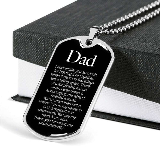 Dad Dog Tag Custom Picture Father’S Day Gift, I Appreciate You Dog Tag Military Chain Necklace For Dad Dog Tag Father's Day Rakva