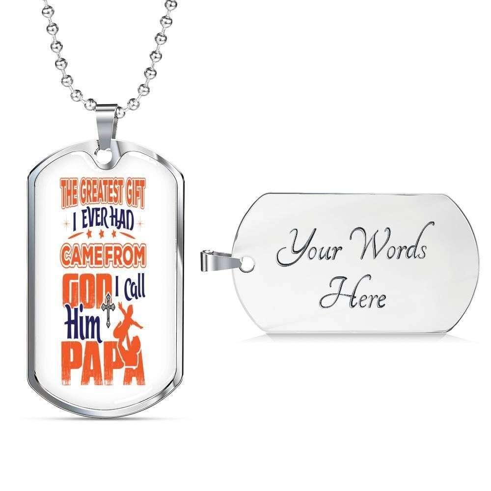 Dad Dog Tag Custom Picture Father’S Day Gift, I Call Him Papa Dog Tag Military Chain Necklace For Dad Dog Tag Father's Day Rakva