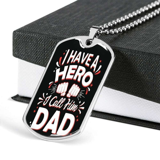 Dad Dog Tag Custom Picture Father’S Day Gift, I Have A Hero Dog Tag Military Chain Necklace Gift For Daddy Dog Tag-3 Father's Day Rakva