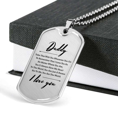 Dad Dog Tag, Custom Picture Father’S Day Gift I Love You Dog Tag Military Chain Necklace For Daddy Dog Tag Father's Day Rakva