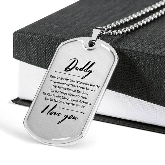 Dad Dog Tag, Custom Picture Father’S Day Gift I Love You Dog Tag Military Chain Necklace For Daddy Dog Tag Father's Day Rakva