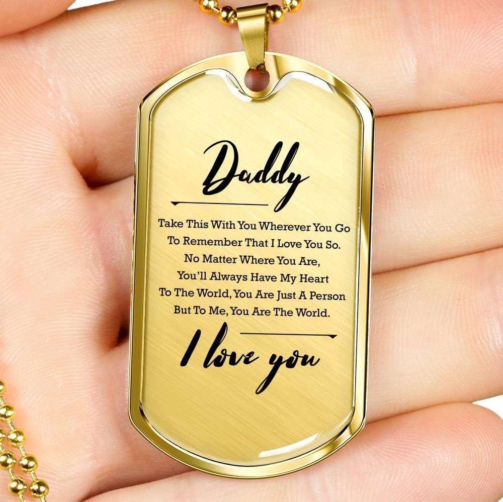 Dad Dog Tag, Custom Picture Father’S Day Gift I Love You Dog Tag Military Chain Necklace For Daddy Dog Tag Father's Day Rakva