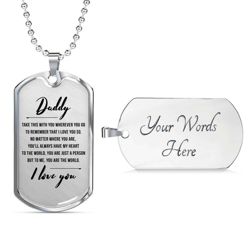 Dad Dog Tag Custom Picture Father’S Day Gift, I Love You Dog Tag Military Chain Necklace Gift For Dad Dog Tag Father's Day Rakva