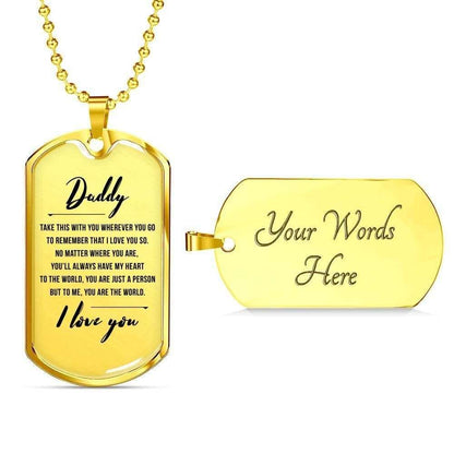 Dad Dog Tag Custom Picture Father’S Day Gift, I Love You Dog Tag Military Chain Necklace Gift For Dad Dog Tag Father's Day Rakva