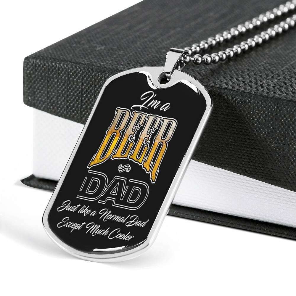 Dad Dog Tag Custom Picture Father’S Day Gift, I’M A Beer Dad Dog Tag Military Chain Necklace Gift For Dad Beer Lovers Dog Tag Father's Day Rakva