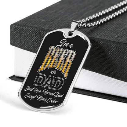 Dad Dog Tag Custom Picture Father’S Day Gift, I’M A Beer Dad Dog Tag Military Chain Necklace Gift For Dad Beer Lovers Dog Tag Father's Day Rakva