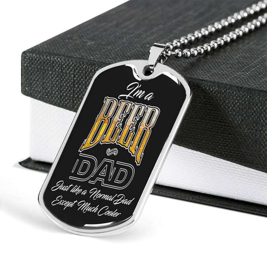 Dad Dog Tag Custom Picture Father’S Day Gift, I’M A Beer Dad Dog Tag Military Chain Necklace Gift For Dad Beer Lovers Dog Tag Father's Day Rakva